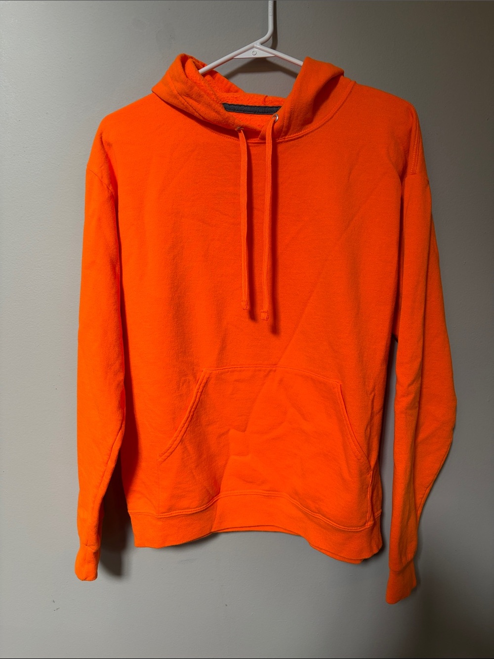 Men's Orange Hooded Pullover Sweatshirt